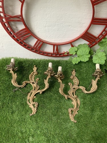 Vintage french brass wall - brass,