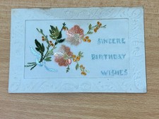 WW1 SILK - BIRTHDAY WISHES -