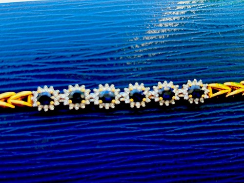 Blue sapphire bracelet with