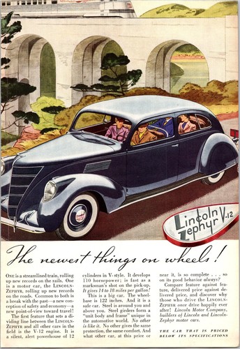 Print 1937 lincoln - ad,