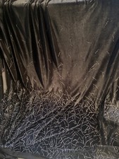 2 Metres Black Velour Fabric Silver Sparkle Border With Stretch X150cm