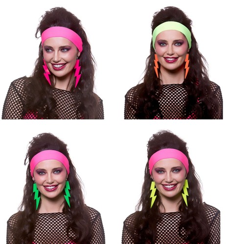 Ladies neon earrings clip - ladies,