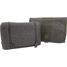 Bvlgari Travel Toiletry Bag Set Grey Zipper Pocket Design Parfums Emirates Empty