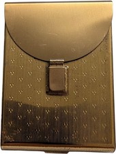 Mascot Vesta Makeup Case Compact Mirror Gold Tone Vintage Womens Accessory