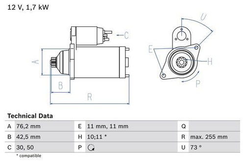 Bosch starter motor for - motor, vw
