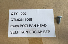6 x 3/8 pozi pan head self tapper screw - box of 1000.