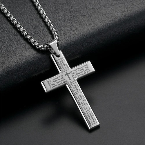 Stainless steel cross necklace - cross,