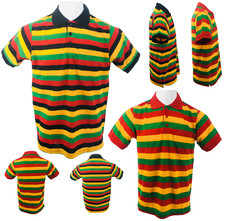 Mens Rasta Polo Striped T