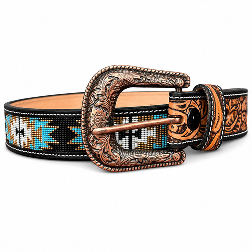 Genuine leather hand beaded - genuine,