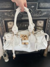 White Chloe Paddington leather tote bag.