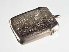 1901 solid silver curved vesta - solid,