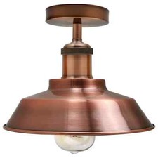 Vintage Industrial Ceiling Light Fixture Semi Flush Mount Retro Metal Shade Lamp