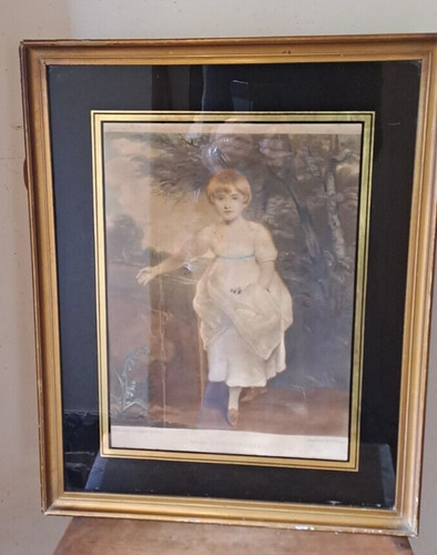 Vintage framed mezzotint - framed,
