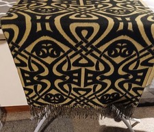 Biba Caramel Brown & Black Iconic Logo Luxurious Cashmink Scarf - Vintage Vibes