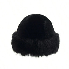 New Fluffy Fur Bucket Hat For