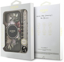 Guess IML Flowers Strap Case with MagSafe for iPhone 17 6.3" Black