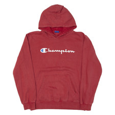 CHAMPION Mens Red Hoodie L