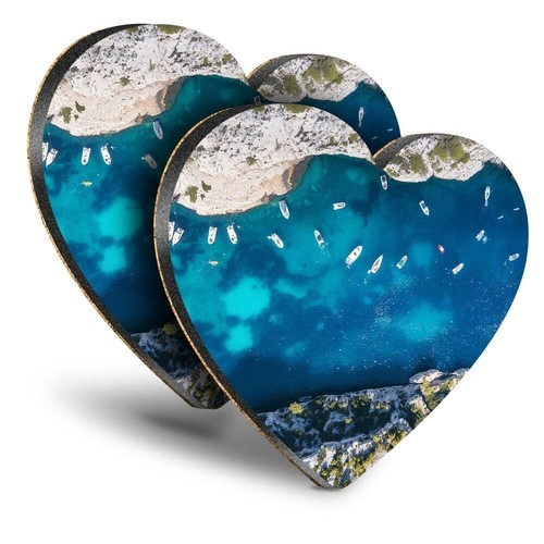 Heart mdf coasters yachts - mdf,