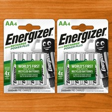 ENERGIZER RECHARGEABLE AA BATTERIES NiMH PLUS POWER 2000mAh STAY CHARGED BATTERY