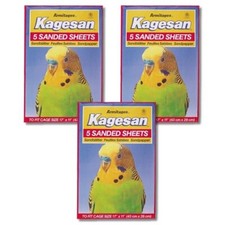 Kagesan Red Bird Cage Sand Paper Sheets - 5 Pack x 3 = 15 Sheets (43cm x 28cm)