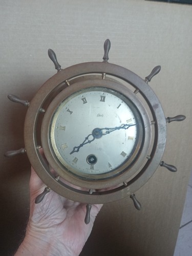 Schatz brass ships clock - brass, clock.