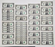LOT OF(45) $1 US ONE DOLLAR