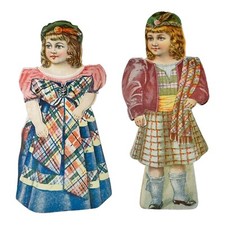 Scotch Girl & Boy Clark’s ONT Spool Cotton Dolls of All Nations 1890 Paper Doll