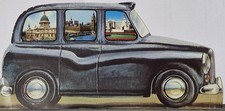 London Hackney Cab Shaped Vintage Postcard November 1956