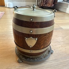 Vintage Oak & Metal Banded