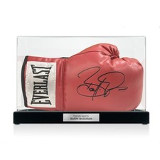 Barry McGuigan Signed Everlast Boxing Glove. Display Case With Plaque