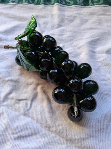Glass grapes ornament black - glass,