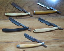 5 OLD STRAIGHT RAZORS WITH DAMAGE AS IS FOR PARTS / HANDLES Chicken Cock Rogers
