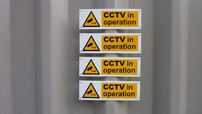 CCTV IN OPERATION *Pack Of 4*  sign or sticker or sticky backed plastic 150x50mm