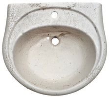 Twyfords Rhapsody 58cm 1 Tap Hole Pedestal-version Basin only in SOFT CREAM