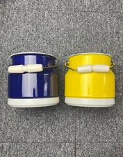 2 x Vintage Finel Enamel Containers - Super Rare, 1960s, Made In Finland