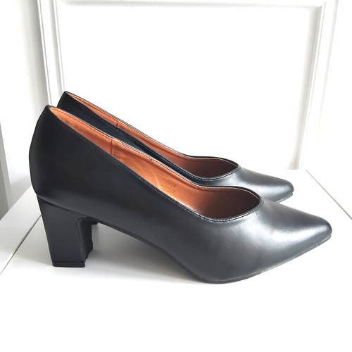 Black faux leather - , chunky