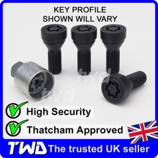 BLACK ALLOY WHEEL LOCKING BOLTS FOR BMW 3-SERIES (2011+) F30 F31 F32 G20 G21 NUT