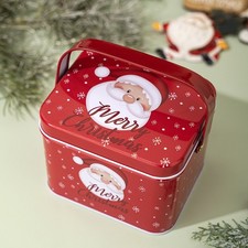 with Handle Christmas Tin Box