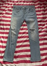 Mens Ripped Knee Skinny Jeans 34W