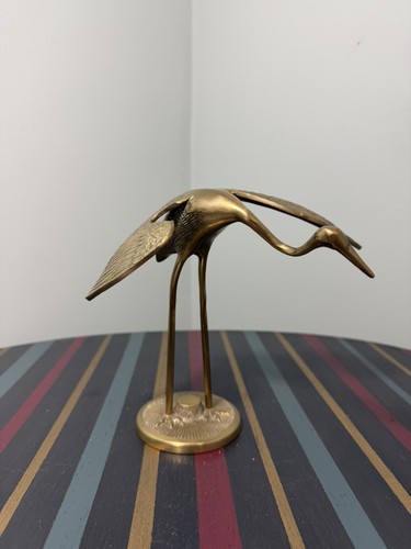 Vintage solid brass crane - solid,