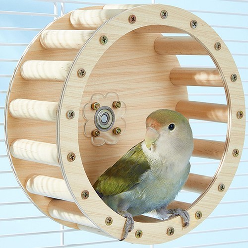 Bird rotating perch - toy, wood