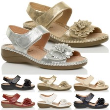 WOMENS LADIES LOW WEDGE HEEL
