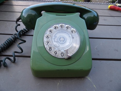 Vintage green gpo telephone - vintage,