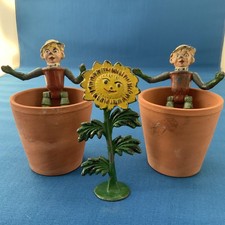 Vintage Sacul  Flowerpot Men Bill and Ben and Weed Original Lead Toy Set 1950s