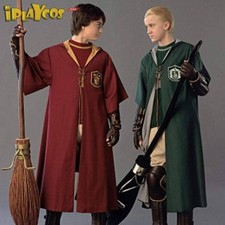Harry-Potter~ Adult Robe Cloak Gryffindor Slytherin Quidditch cosplay costume
