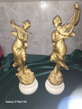 Art deco pair spelter - deco, of