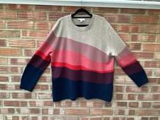 Women's Seasalt Zennor Moor Jumper Size 20 Wool Blend Beige/ Pinks / Blue