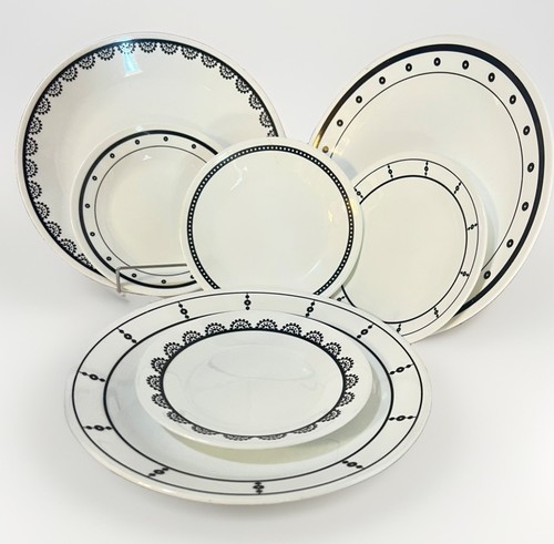 Corelle black and white dinner - corelle,