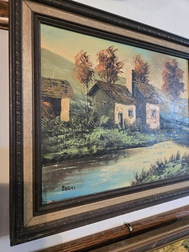Vintage oil canvas - vintage,