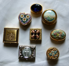 Vintage Decorative Pill Boxes Metal Various Styles & Prices Gold Silver coloured